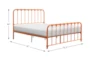 Simone Orange Full Metal Platform Bed - Detail
