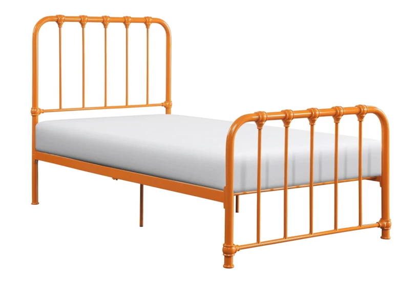 Simone Orange Twin Metal Platform Bed - 360