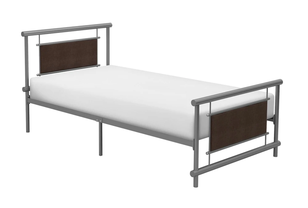 Makenna Grey Twin Metal Platform Bed