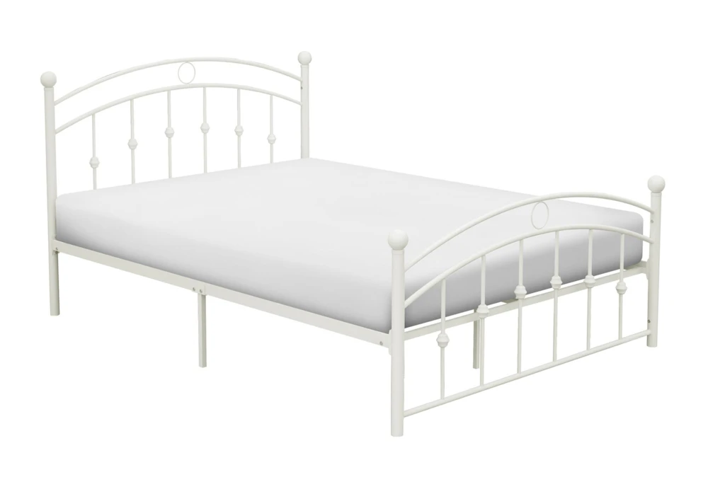Heston White Full Metal Platform Bed