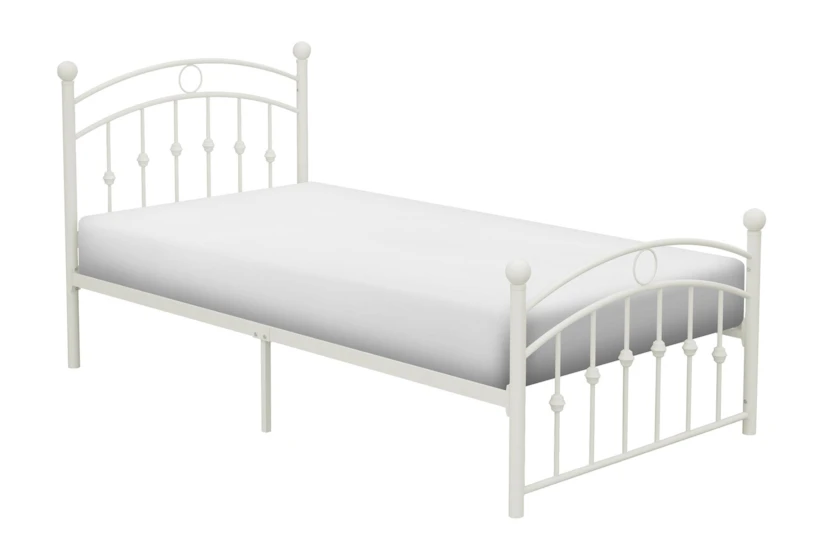 Heston White Twin Metal Platform Bed - 360
