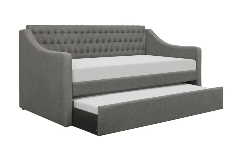 Filmore Grey Twin Upholstered Daybed With Trundle | Living Spaces