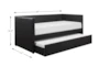 Woodwell Black Leather Twin Daybed With Trundle - Detail