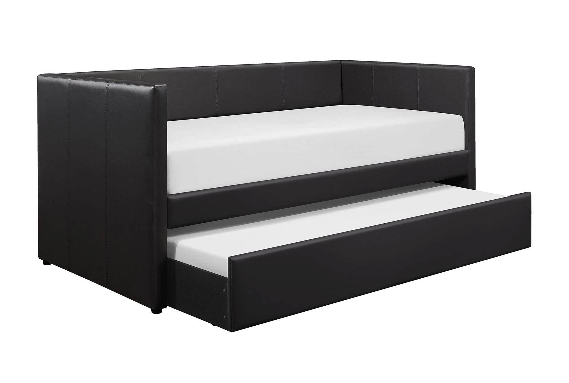 Woodwell Black Leather Twin Daybed With Trundle | Living Spaces