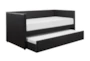 Woodwell Black Leather Twin Daybed With Trundle - Signature