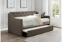 Luxe Brown Twin Upholstered Daybed With Trundle - Room