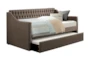 Luxe Brown Twin Upholstered Daybed With Trundle - Signature
