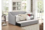 Luxe Grey Twin Upholstered Daybed With Trundle - Room