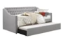 Luxe Grey Twin Upholstered Daybed With Trundle - Signature