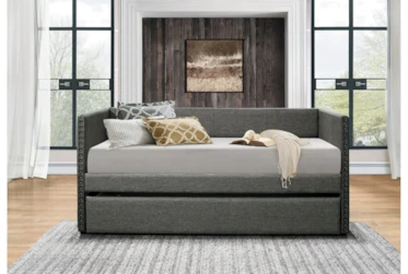 Tulney Grey Twin Upholstered Daybed With Trundle