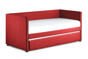 Tulney Red Twin Upholstered Daybed With Trundle