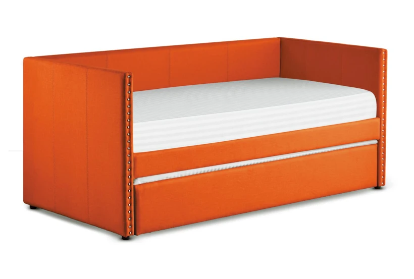 Tulney Orange Twin Upholstered Daybed With Trundle - 360