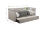 Callie Grey Twin Upholstered Daybed With Trundle - Detail