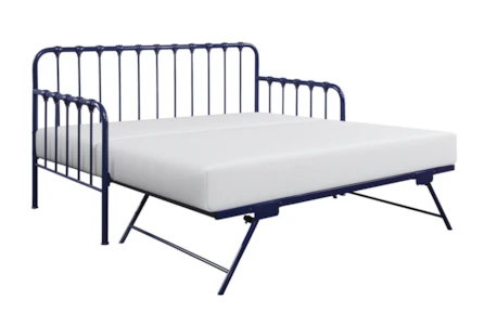 Adalie Navy Twin Metal Daybed With Lift-Up Trundle