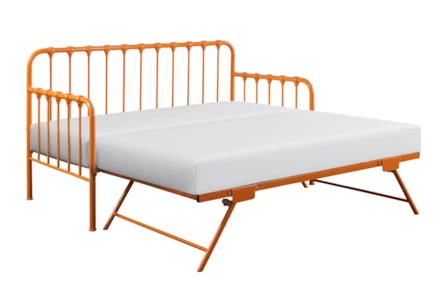 Adalie Orange Twin Metal Daybed With Lift-Up Trundle