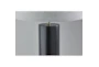 26 Inch Black Wood Cylinder Table Lamp With Gray Empire Shade - Detail