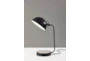 18 Inch Matte Black Metal Swivel Dome Desk Table Lamp With Wireless Charge +Usb - Signature