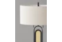 26 Inch Woven Cane + Black Metal Capsule Table Lamp - Detail