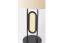 26 Inch Woven Cane + Black Metal Capsule Table Lamp - Detail