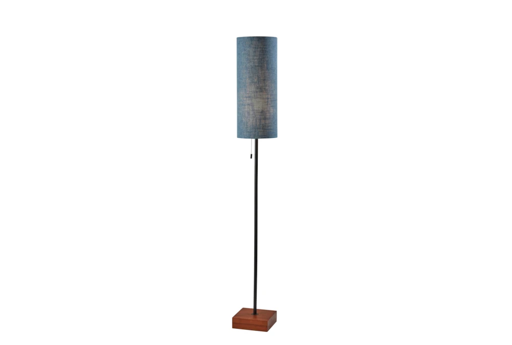 62 Inch Blue Shade Stem Floor Lamp