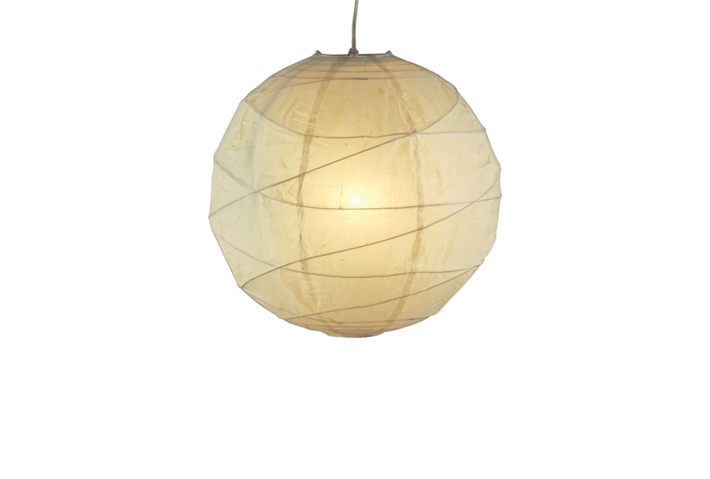 14 Inch Natural Woven Orb Pendant Lamp