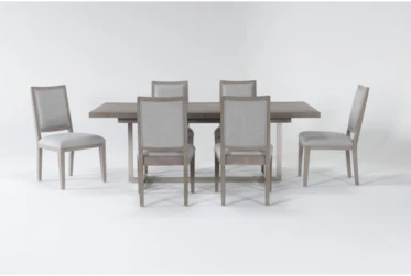 Tribeca 7 Piece Trestle Dining Set With Wood Side Chairs