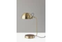 18 Inch Antique Brass  Swivel Dome Desk Table Lamp With Wireless Charge +Usb - Detail