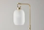 59 Inch Frosted Glass + Antique Brass Floor Lamp - Detail