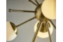 23" Antique Brass + White Glass 6 Light Sputnik Table Lamp - Detail
