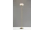 71 Inch Antique Brass + Frosted Glass Torchiere Floor Lamp - Detail