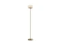 71 Inch Antique Brass + Frosted Glass Torchiere Floor Lamp - Signature