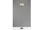 71 Inch Silver Steel + Frosted Glass Torchiere Floor Lamp - Detail