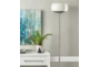 71 Inch Silver Steel + Frosted Glass Torchiere Floor Lamp - Room