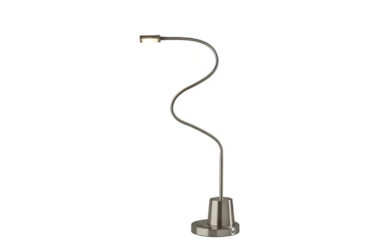 38 Inch Silver Steel Led Gooseneck Eternity Desk Table Lamp
