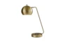 20 Inch Antique Brass Orb Desk Table Lamp With Wireless Charge + Usb - Signature