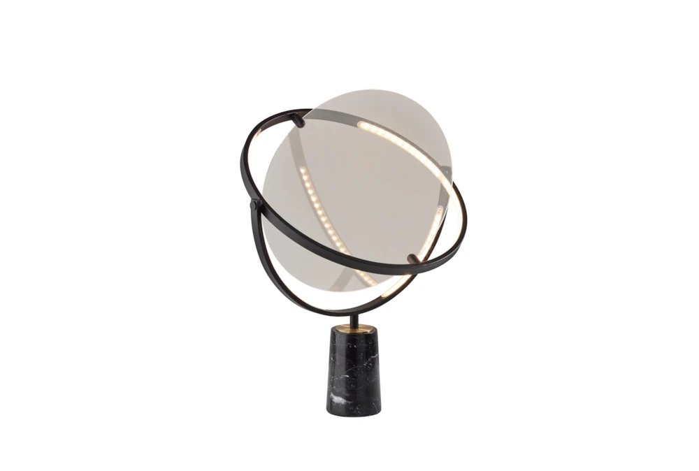 25 Inch Smoke Glass + Led Circles Table Lamp