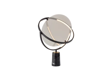 25 Inch Smoke Glass + Led Circles Table Lamp
