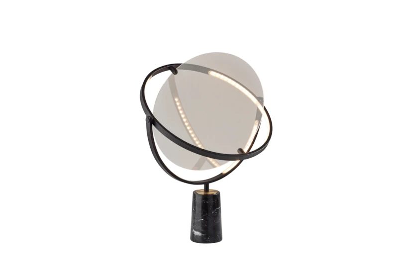 25 Inch Smoke Glass + Led Circles Table Lamp - 360