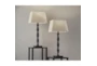 27 Inch Bronze Bamboo Style Stick Table Lamps - Set Of 2 - Detail