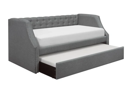 Adalie Grey Twin Upholstered Daybed With Trundle