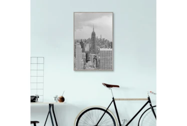 25X37 Nyc Skyline With Light Grey Frame By Drew & Jonathan For Living Spaces