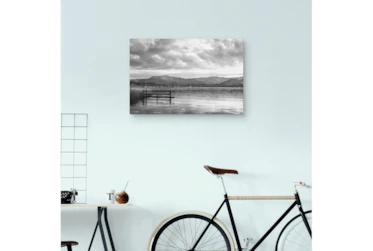 36X24 Lake Reflection Black + White Gallery Wrap By Drew & Jonathan For Living Spaces