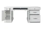 Cromwell White 72" Executive Desk With 5 Drawers + 2 Shelves - Detail