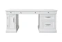 Cromwell White 72" Executive Desk With 5 Drawers + 2 Shelves - Front