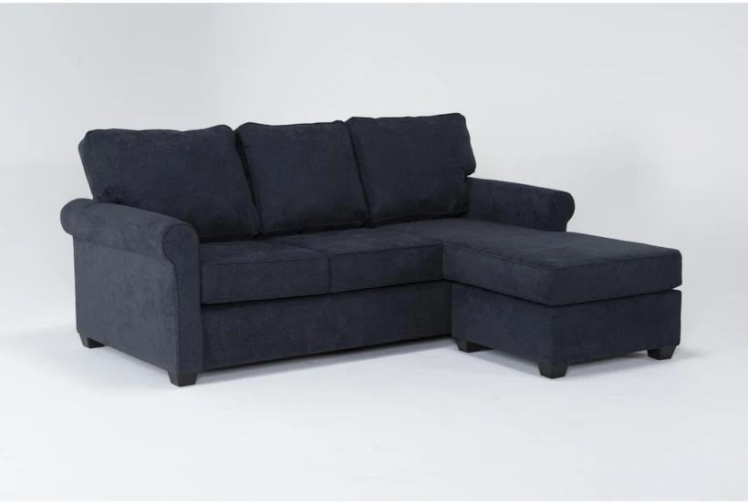 Athos Midnight Blue 86" Sofa with Reversible Chaise - 360