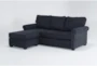 Athos Midnight Blue 86" Queen Sleeper Sofa with Reversible Chaise - Side