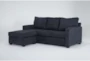 Aramis Midnight Blue 83" Sofa with Reversible Chaise - Side