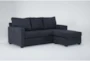 Aramis Midnight Blue 83" Sofa with Reversible Chaise - Signature