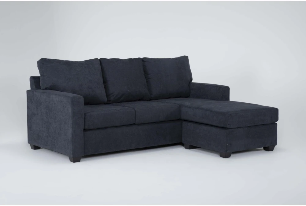 Aramis Midnight Blue 83" Sofa with Reversible Chaise