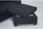 Aramis Midnight Blue 83" Queen Sleeper Sofa with Reversible Chaise - Detail